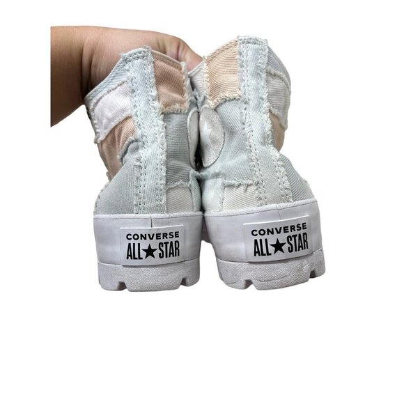 Converse Chuck Taylor All Star Hi Lugged Sneaker Denim Patchwork Women’s Size 11 - Picture 8 of 10